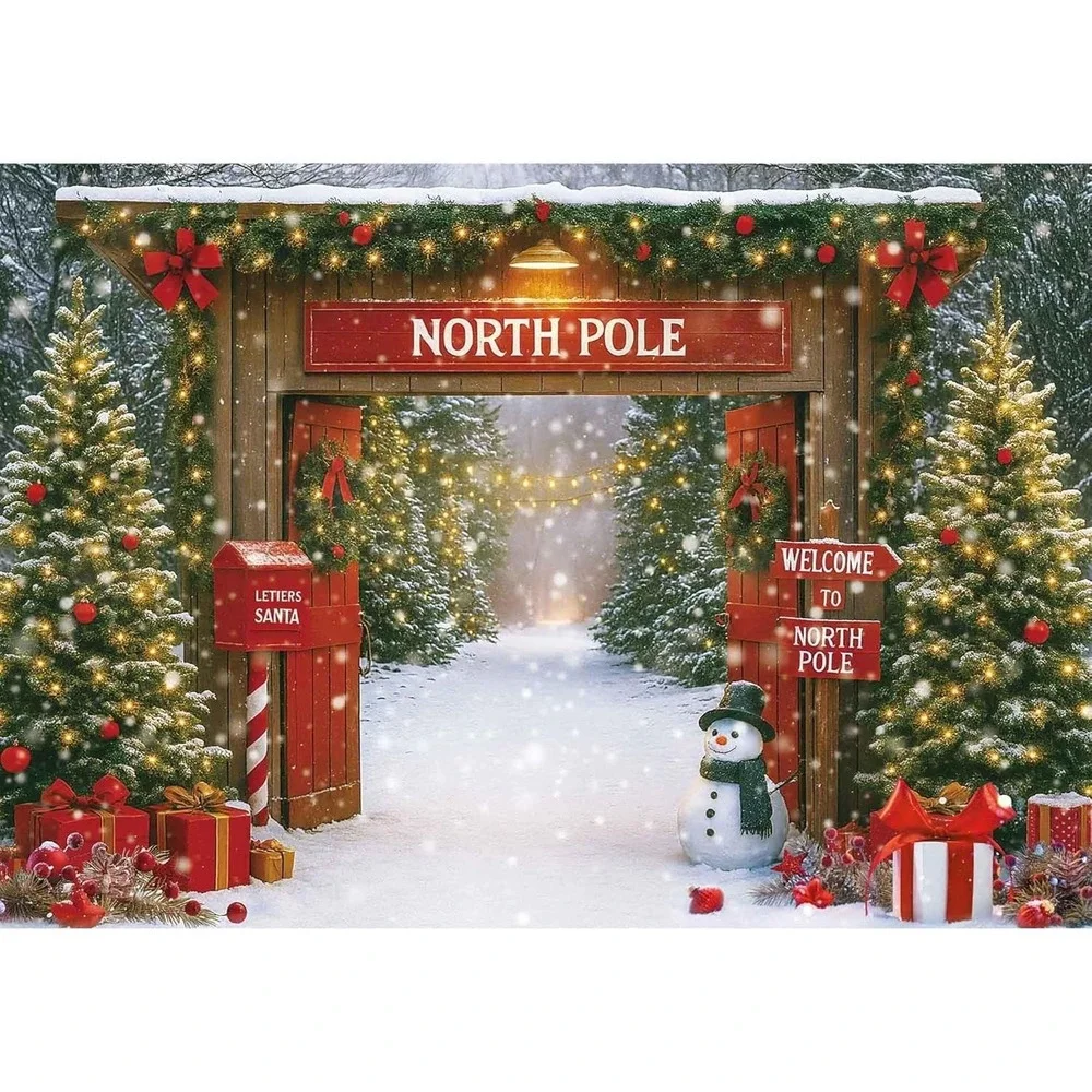 10x8ft Christmas Window Backdrop for Photography or Creative Display